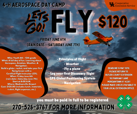 Aerospace camp June 6th. Limite spots 